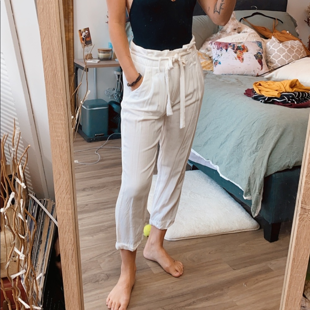 White tie pants